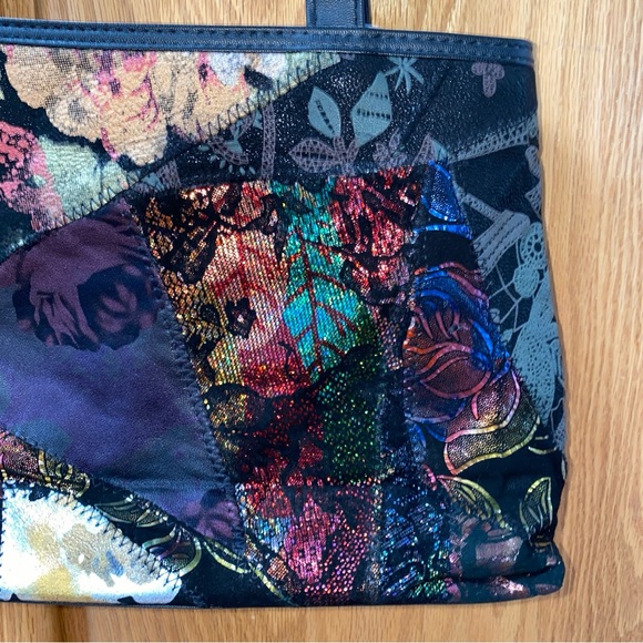 Stefano Collection Leather Floral Patchwork Design Purse Made in Germany - Picture 5 of 8